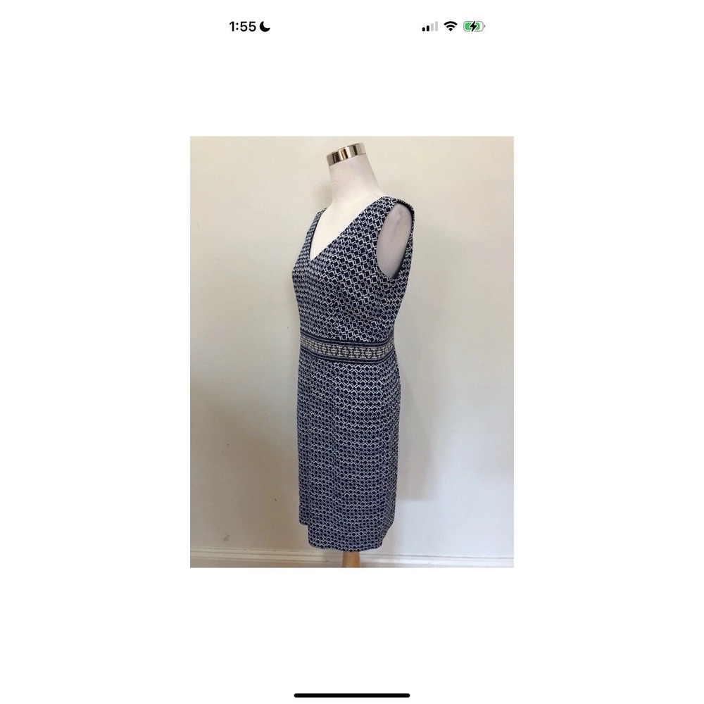 Tory Burch Women's Navy Blue Sheath Dress Size 6 GORGEOUS dress - Picture 4 of 16